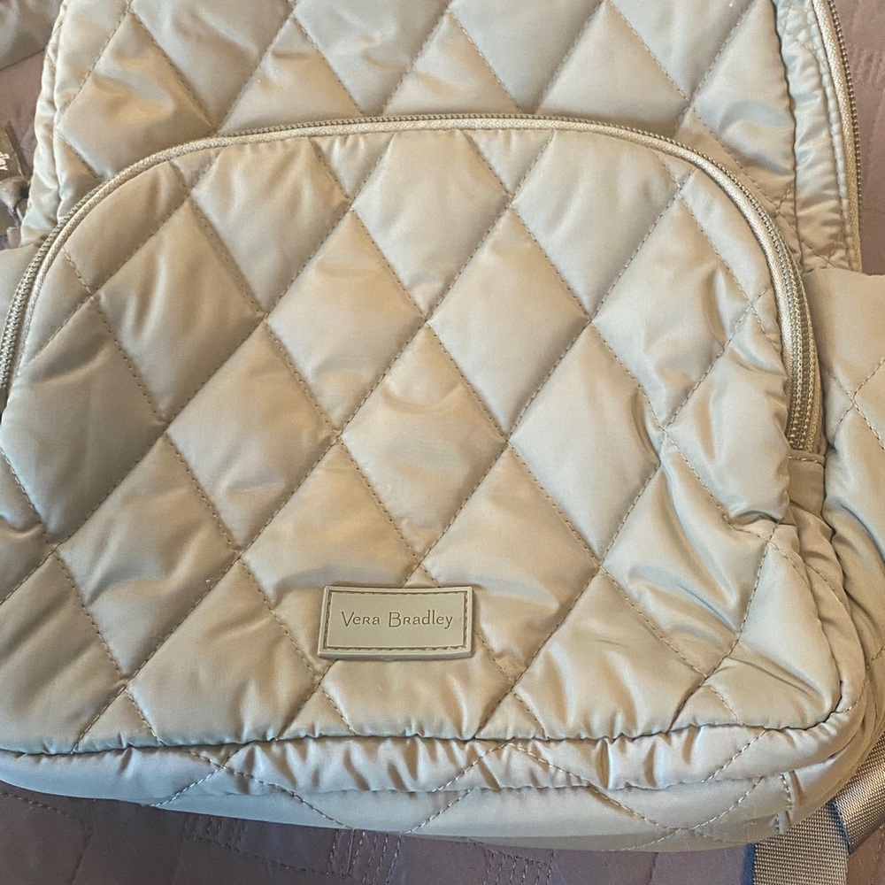 Vera Bradley Light Green Sage Quilted Backpack - Picture 2 of 5